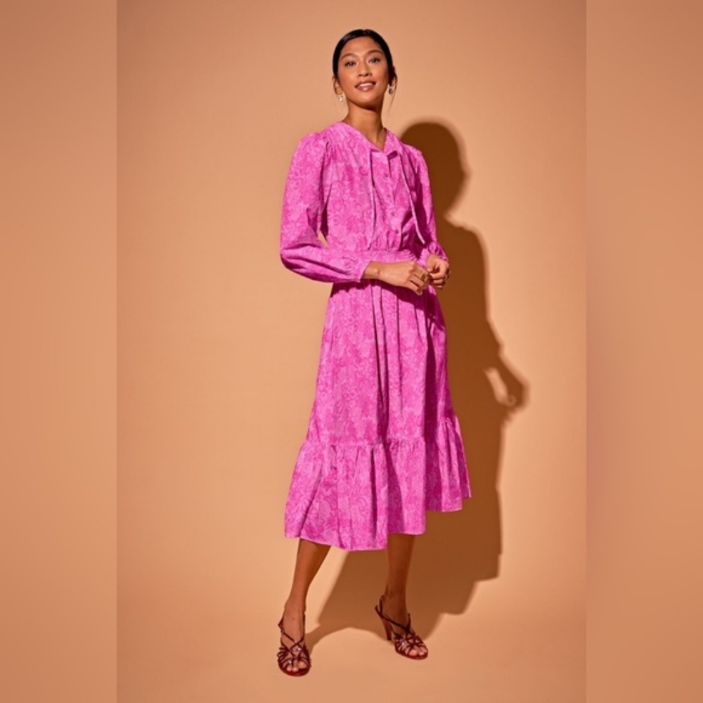 Tucker NYC Juliette Dress Hot Pink Lace NWT